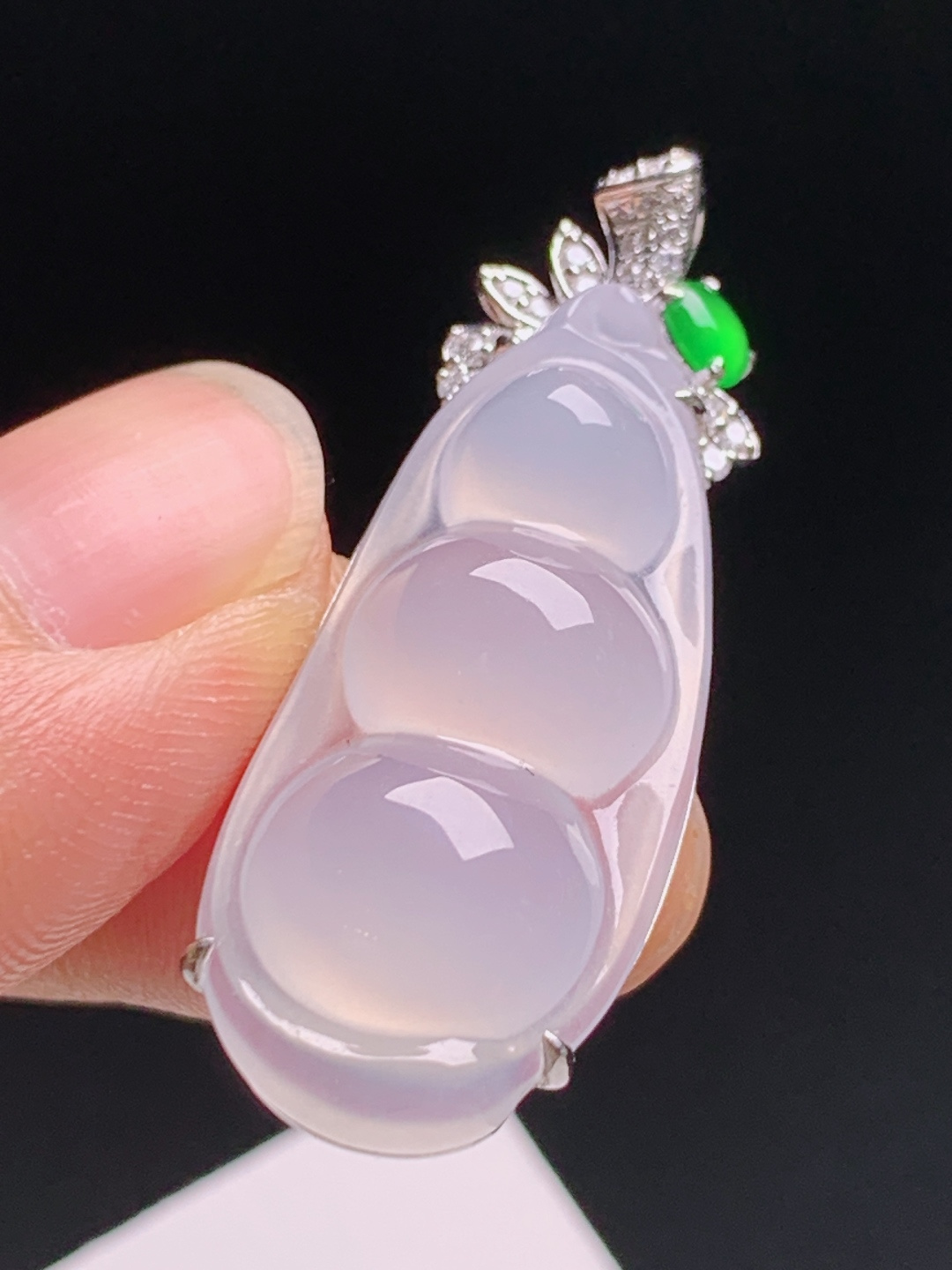 葫芦吊坠，意境唯美，正阳绿顶钻镶聚福禄
