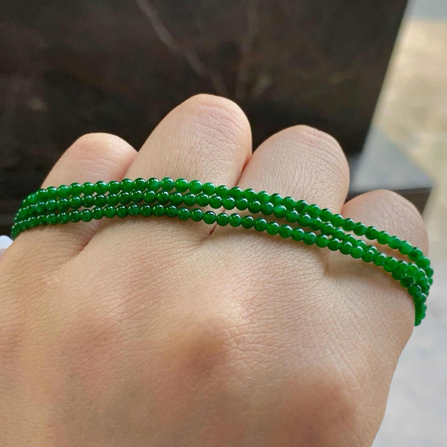 辣绿色珠链^_^鲜艳