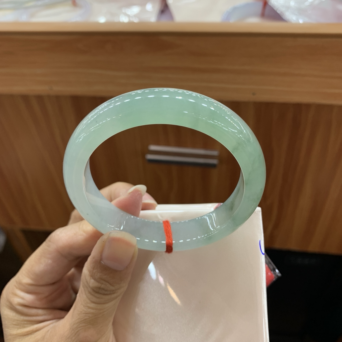 060429GX 飘花正圈翡翠手镯 56-12.5-8.1