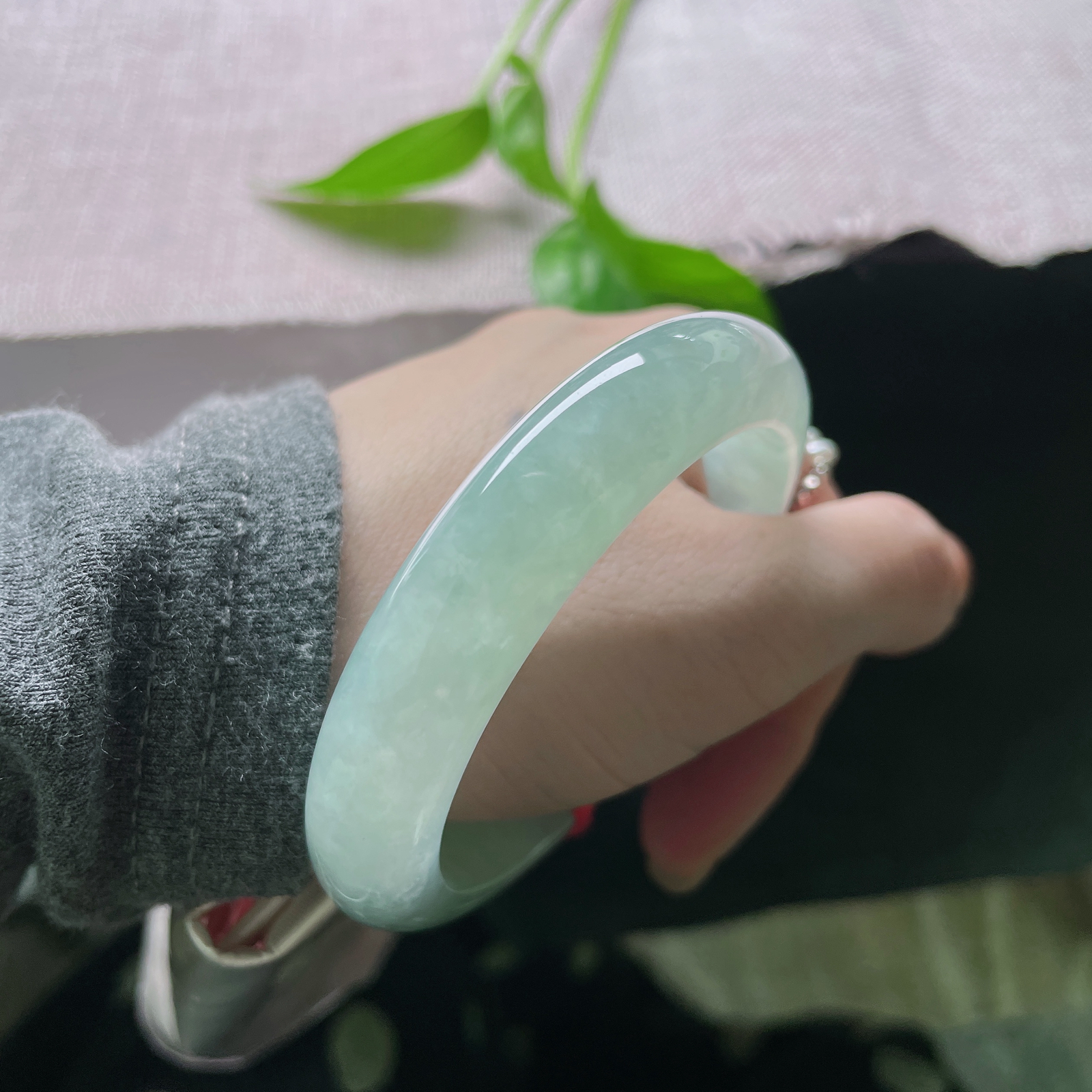 55.5/12.5/8.5，晴绿底正圈，冰清玉洁，种老，干净清爽，出尘脱俗，ss53650a..