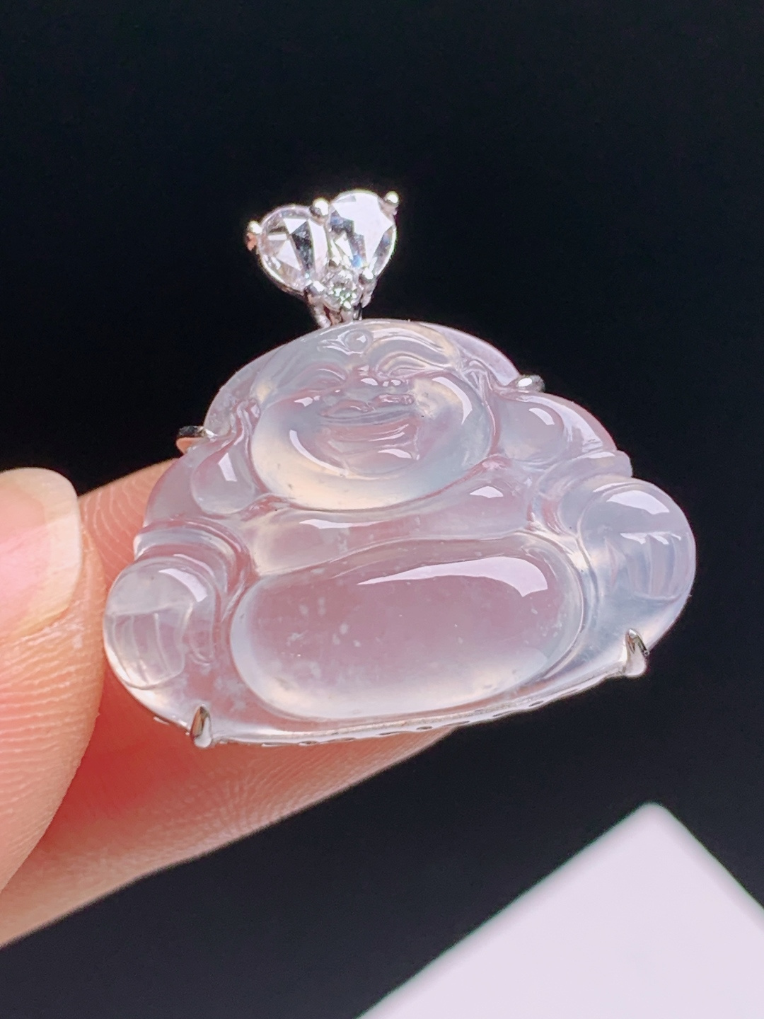 佛公吊坠，雪花棉意境清爽，爱心钻扣简约显贵 280602