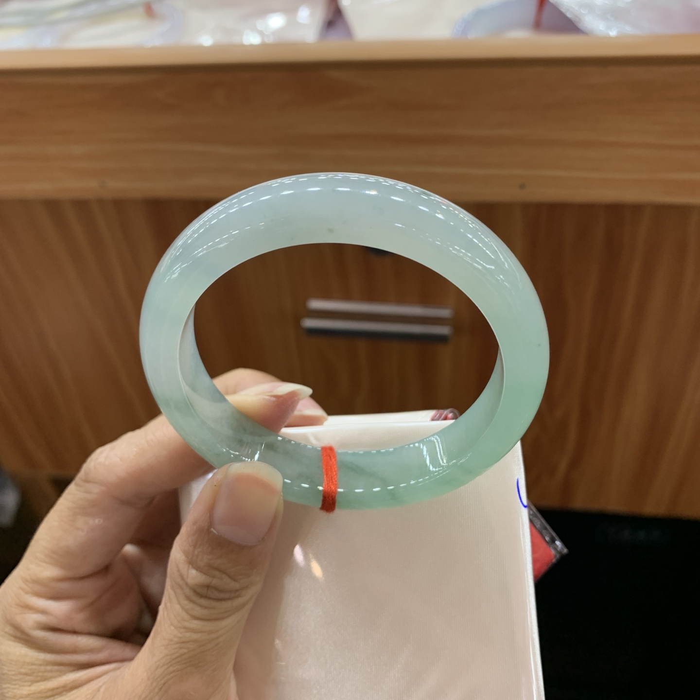 060429GX 飘花正圈翡翠手镯 56-12.5-8.1