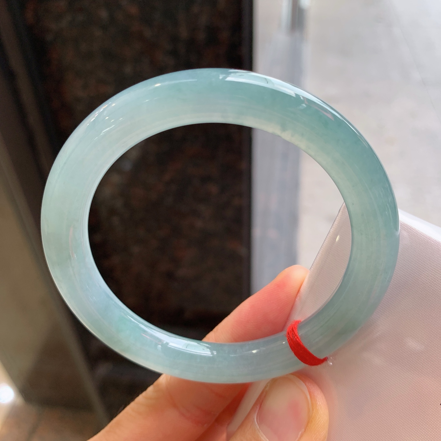 圆条冰蓝水 微棉 尺寸：58/9.8/9.5 细腻