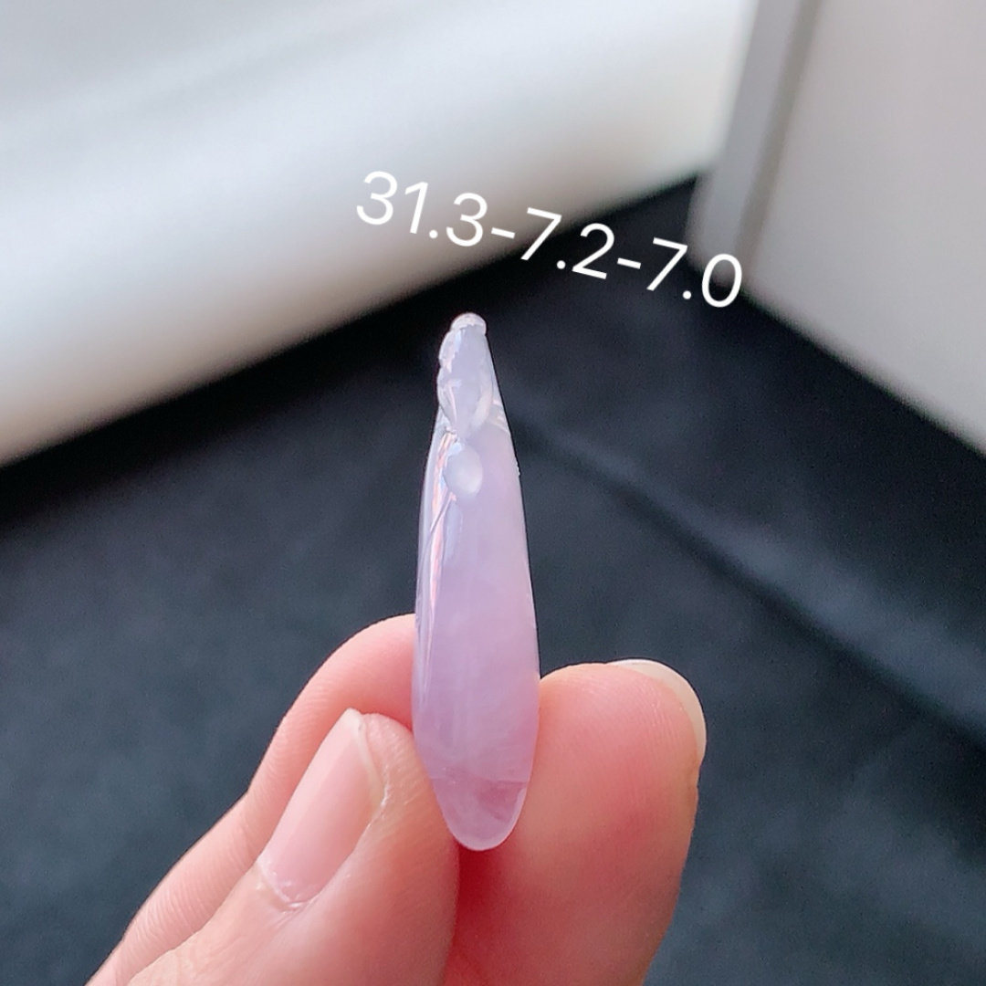 冰紫挂件 种老底子水润，品相喜悦，佩戴时尚大方 货号90604，31.3-7.2-7.0