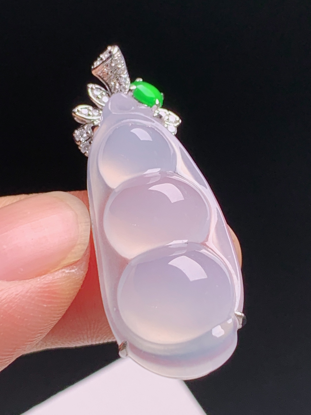 葫芦吊坠，意境唯美，正阳绿顶钻镶聚福禄