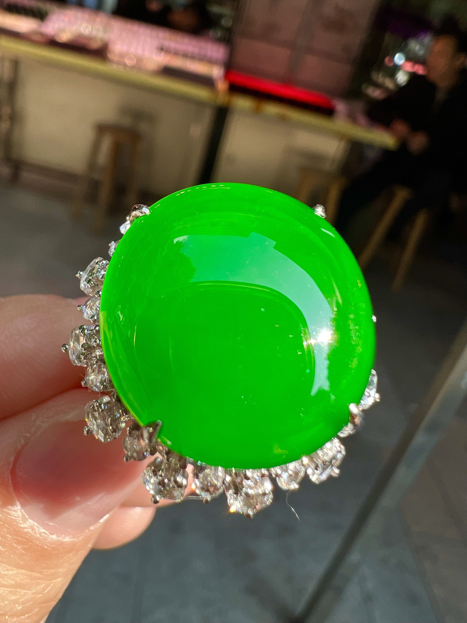 ️️ 【满色戒指 色泽艳丽】18K金奢华满钻  种好品质细腻，18.6-17.1-14.6