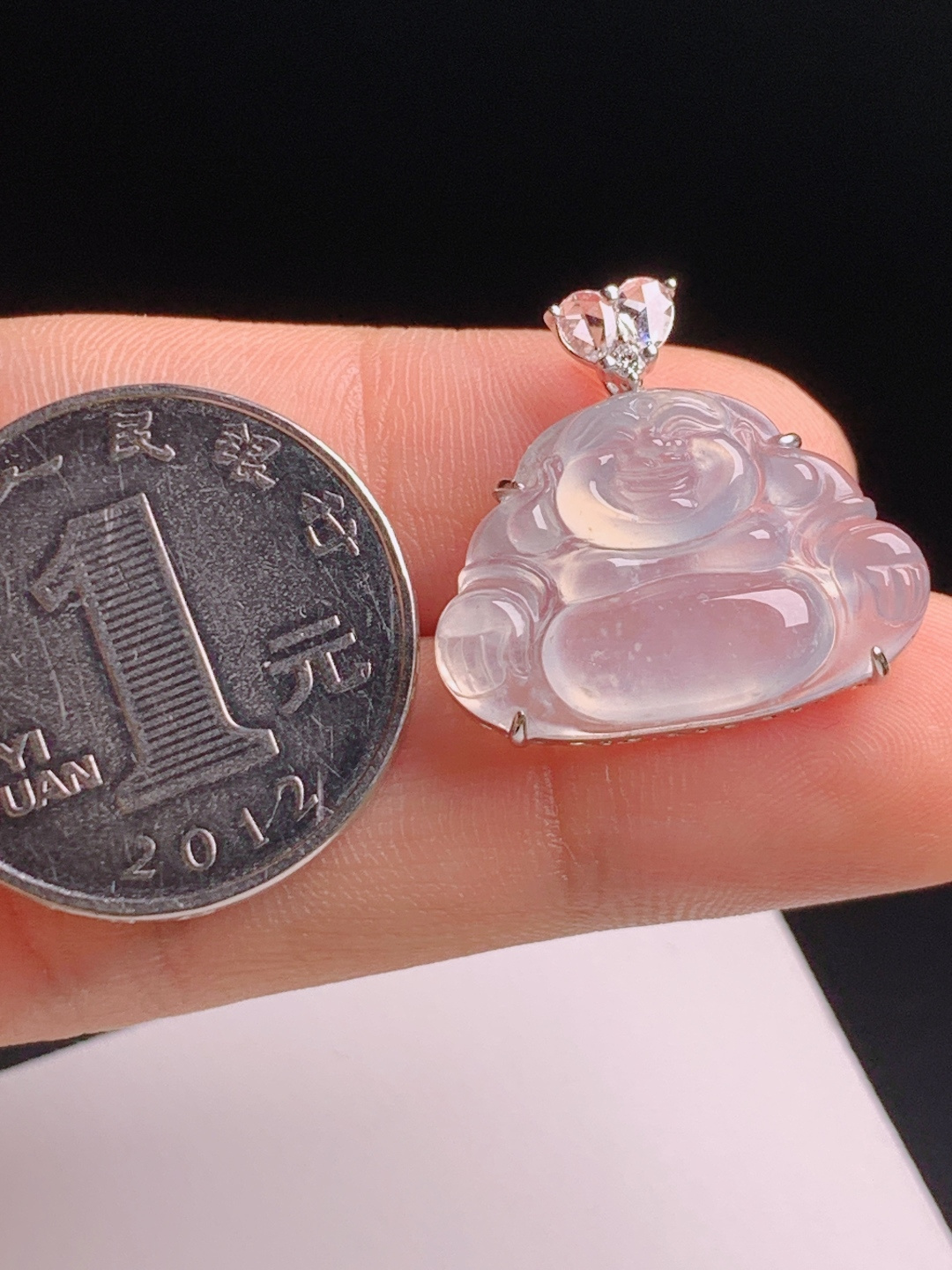 佛公吊坠，雪花棉意境清爽，爱心钻扣简约显贵 280602