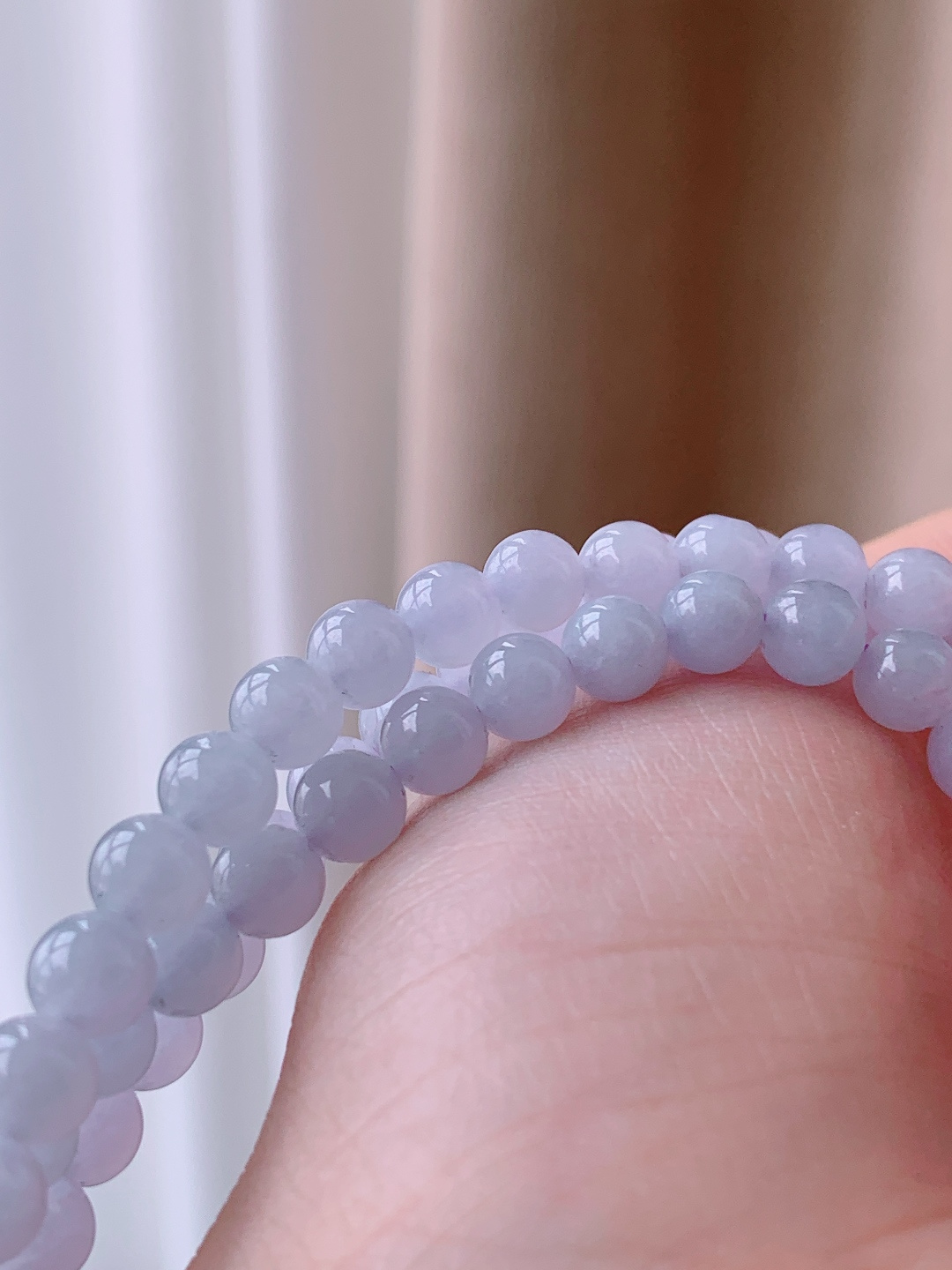 珠子珠链圆珠珠子珠串 缅料 性比高 莫奈花园 蓝紫色 尺寸5.8mm 35cm 重量43.3克