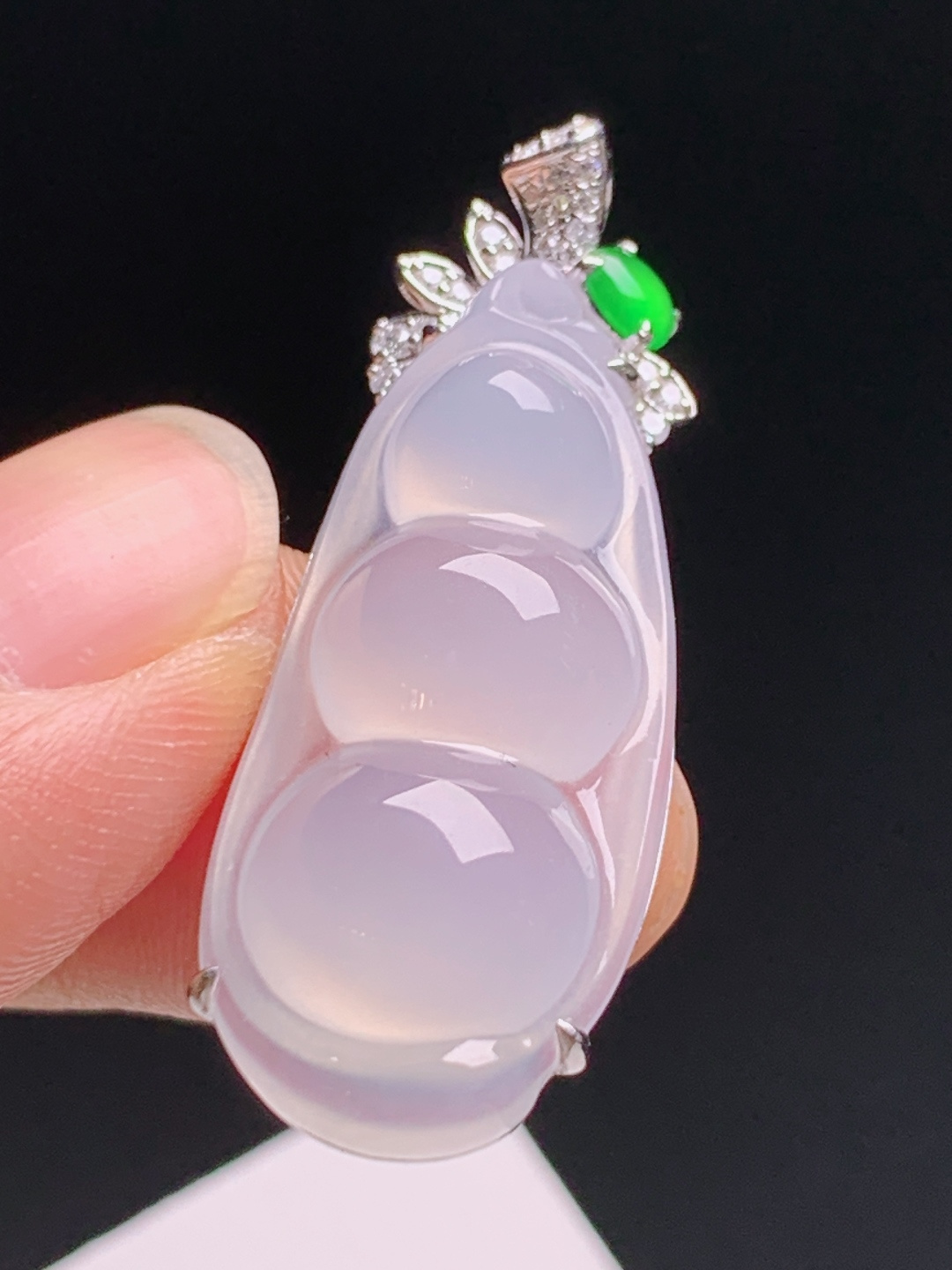 葫芦吊坠，意境唯美，正阳绿顶钻镶聚福禄