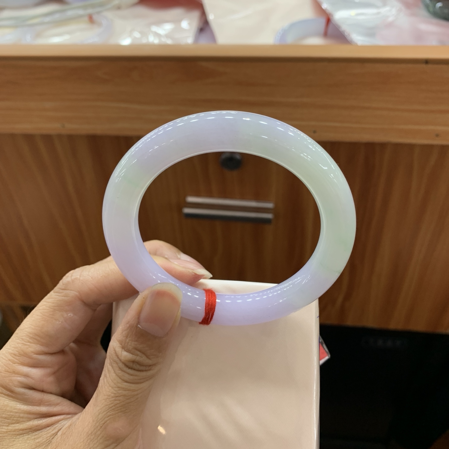 060430GX 春彩圆条翡翠手镯 57.3-10.8-11