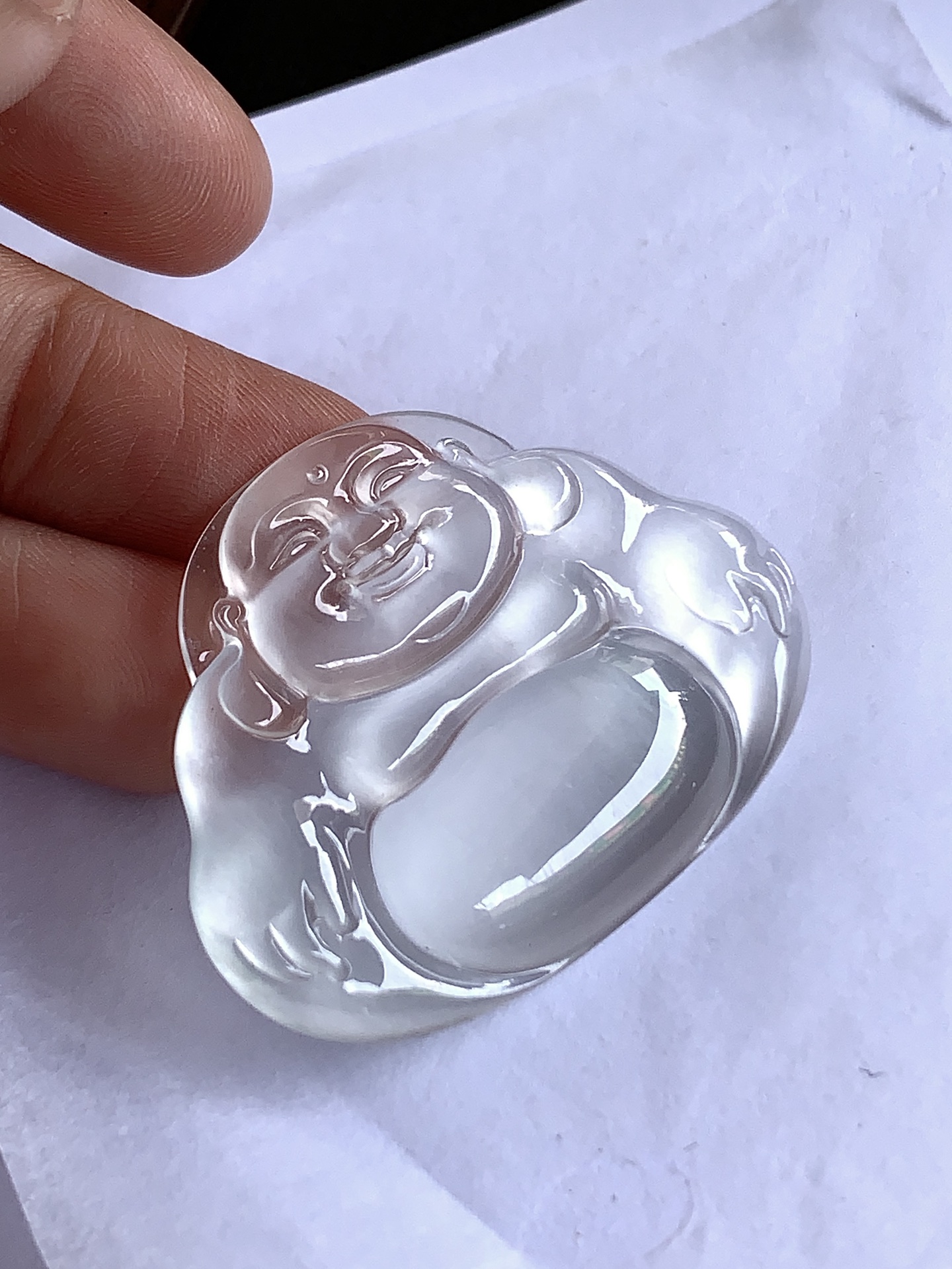 ️ 玻璃种佛公 | 通透纯净，满满的胶感 尺寸31.2×39.9×4.5
