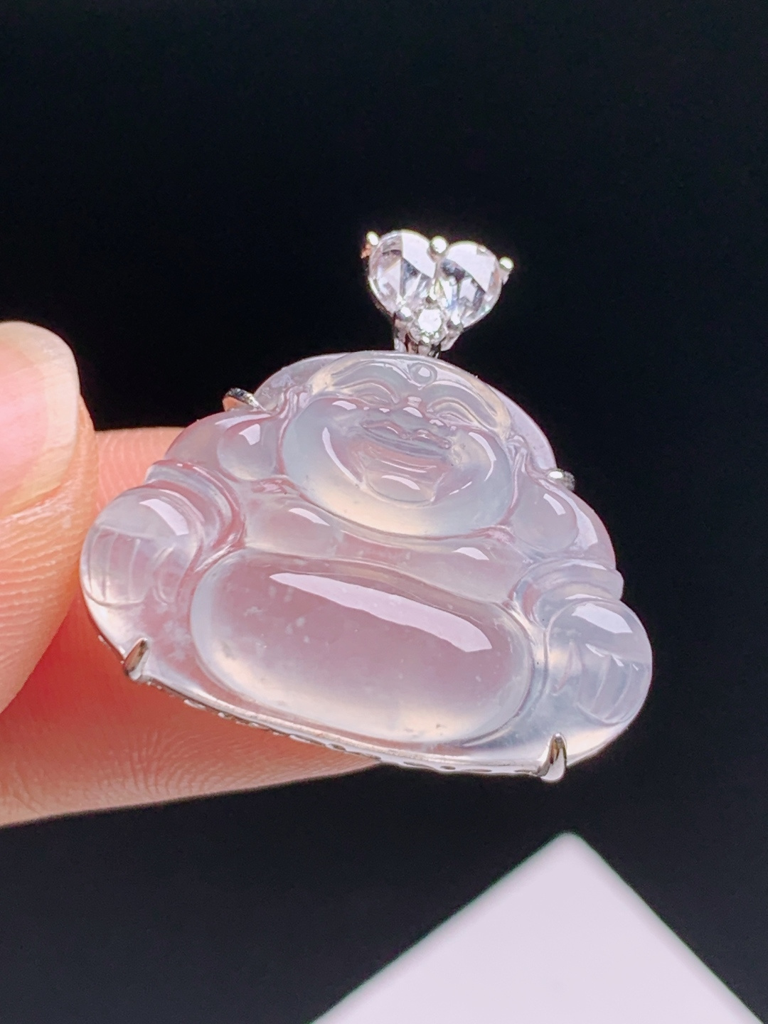 佛公吊坠，雪花棉意境清爽，爱心钻扣简约显贵 280602