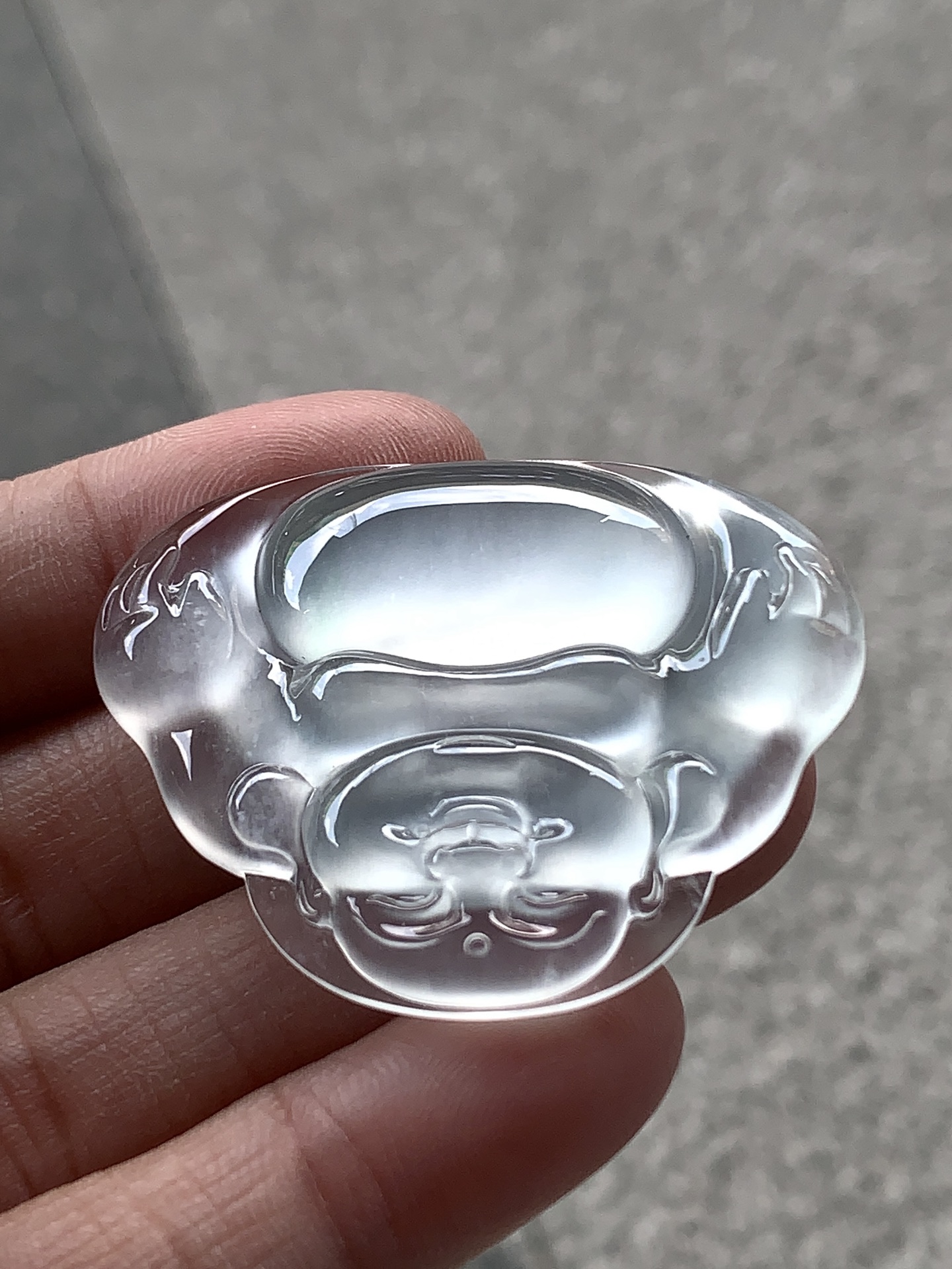️ 玻璃种佛公 | 通透纯净，满满的胶感 尺寸31.2×39.9×4.5