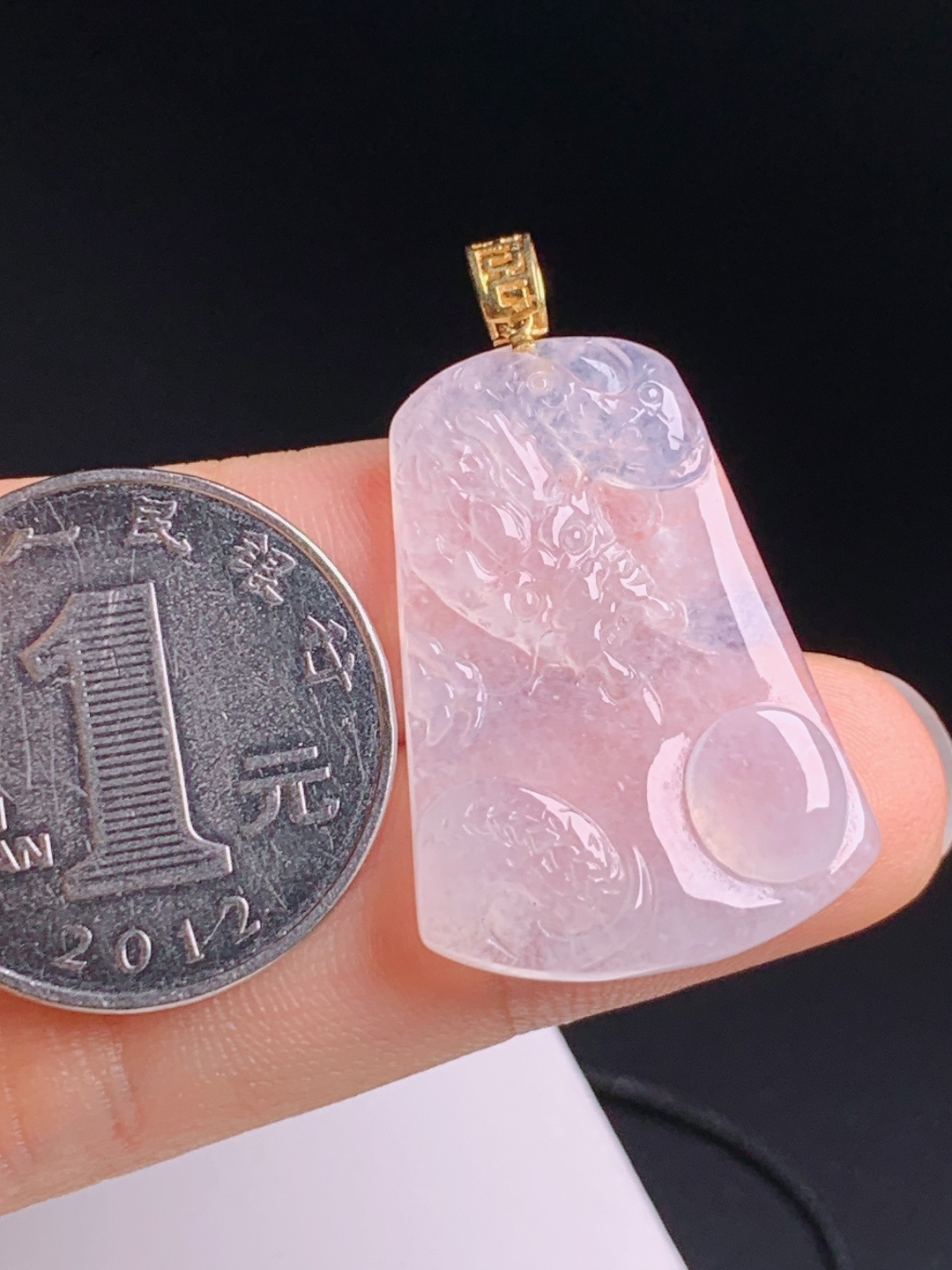 ️ 龙/凤吊坠，意境唯美，古法金扣如意顺遂收藏佳品 裸石30.3-21.5-4.2 整体36.8 130604