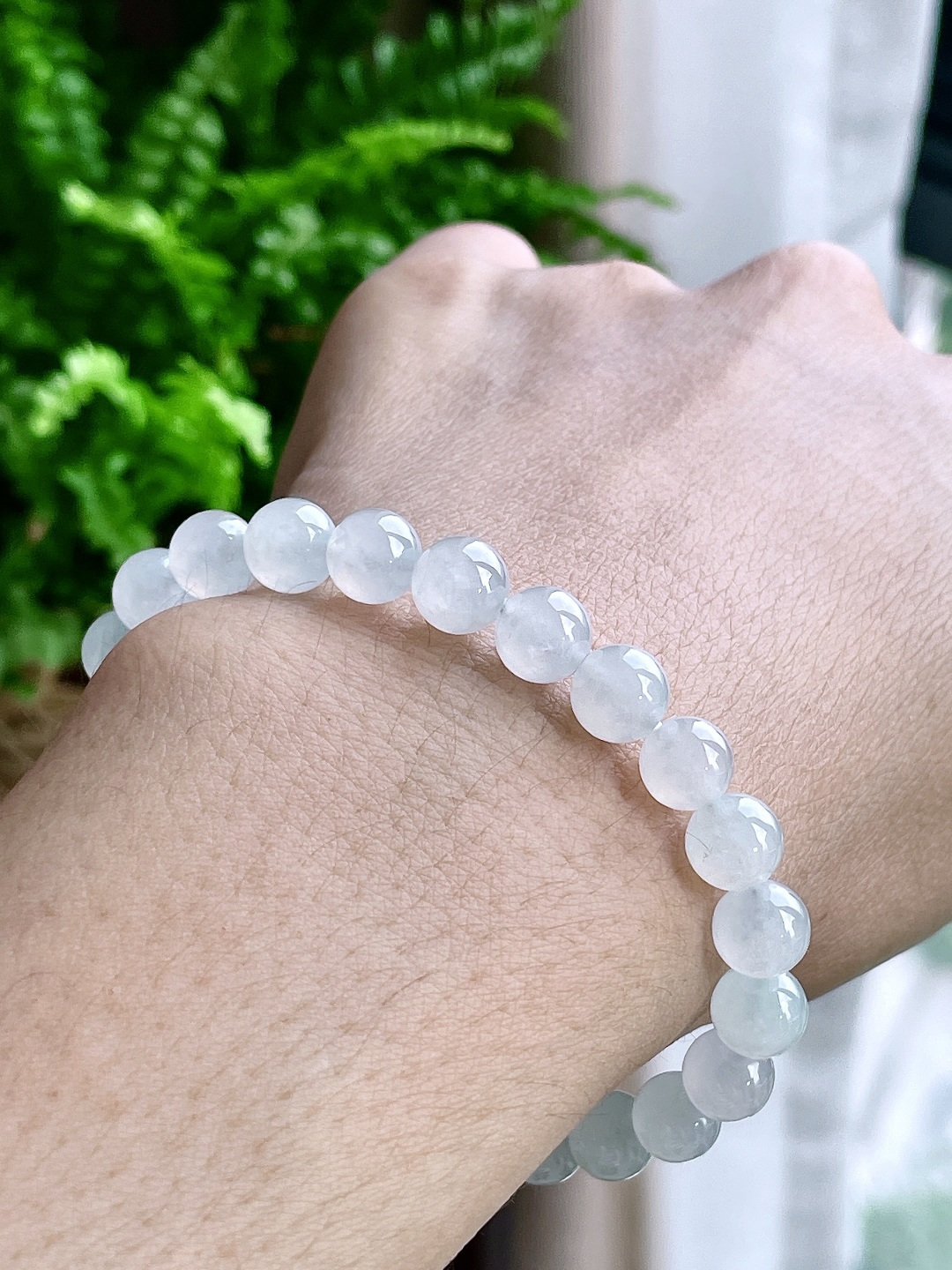 白冰手串圆珠珠子手串 缅料 性比高 尺寸7.8mm 重量20克