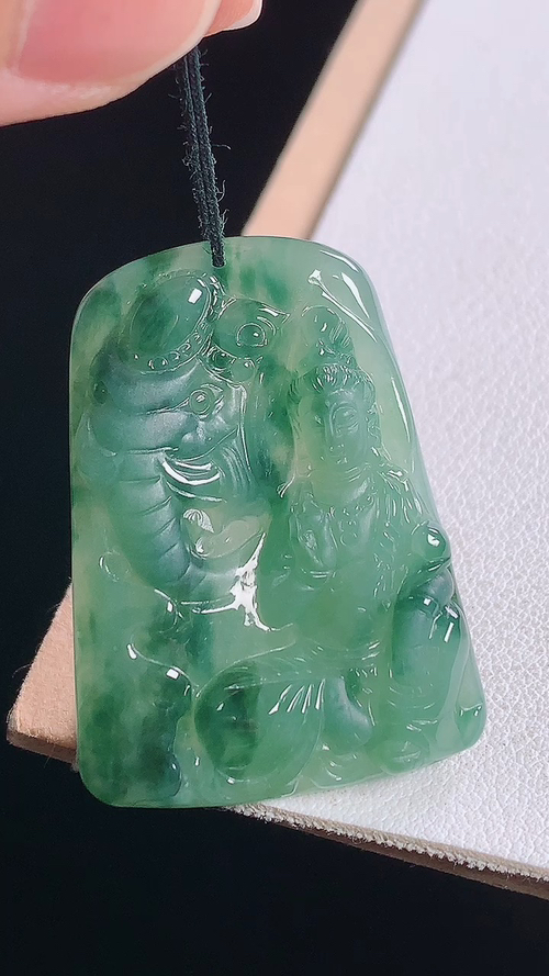 冰晴飘花普贤菩萨，尺寸:35.1-25.5-5.0mm