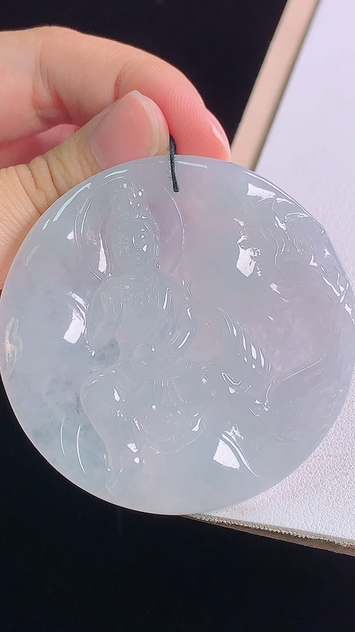 冰种凤凰观音，无裂，尺寸:54.7-5.0mm