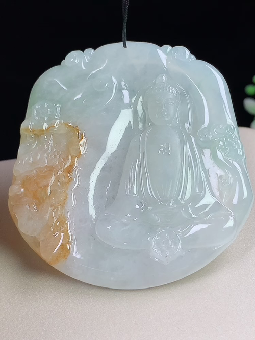飘黄翡一念之间，无裂，尺寸57.9-53-5.0mm，L06ayd