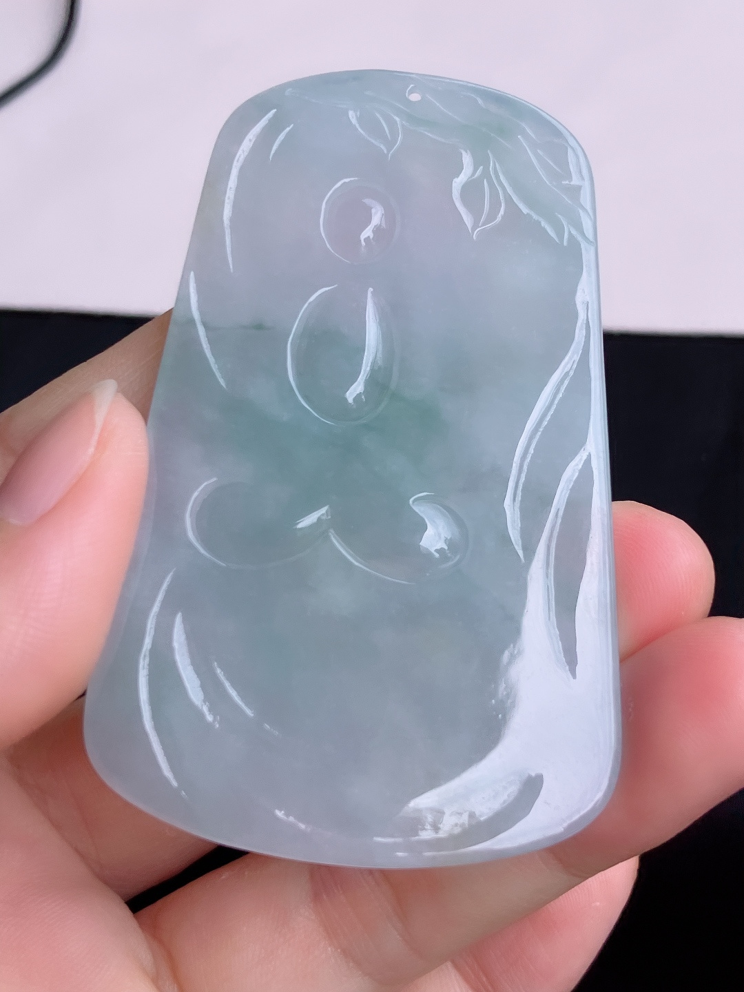 底色虚空藏菩萨，晶莹剔透，尺寸69.5/44.8/6/自然光实拍