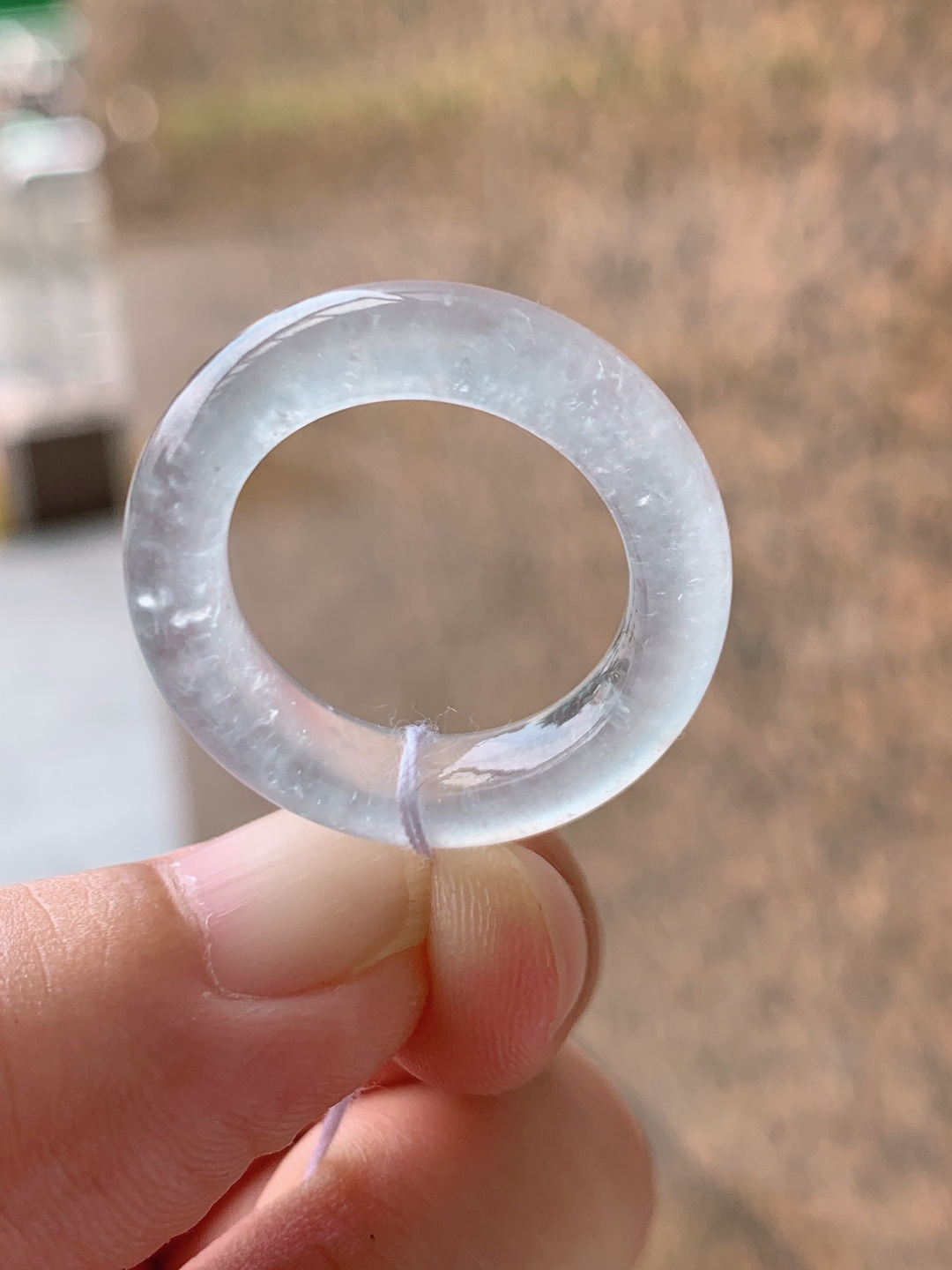 ️ 冰种指环戒圈，冰透起荧光满布棉絮，纯净通透简约素圈，可戴可挂多用款