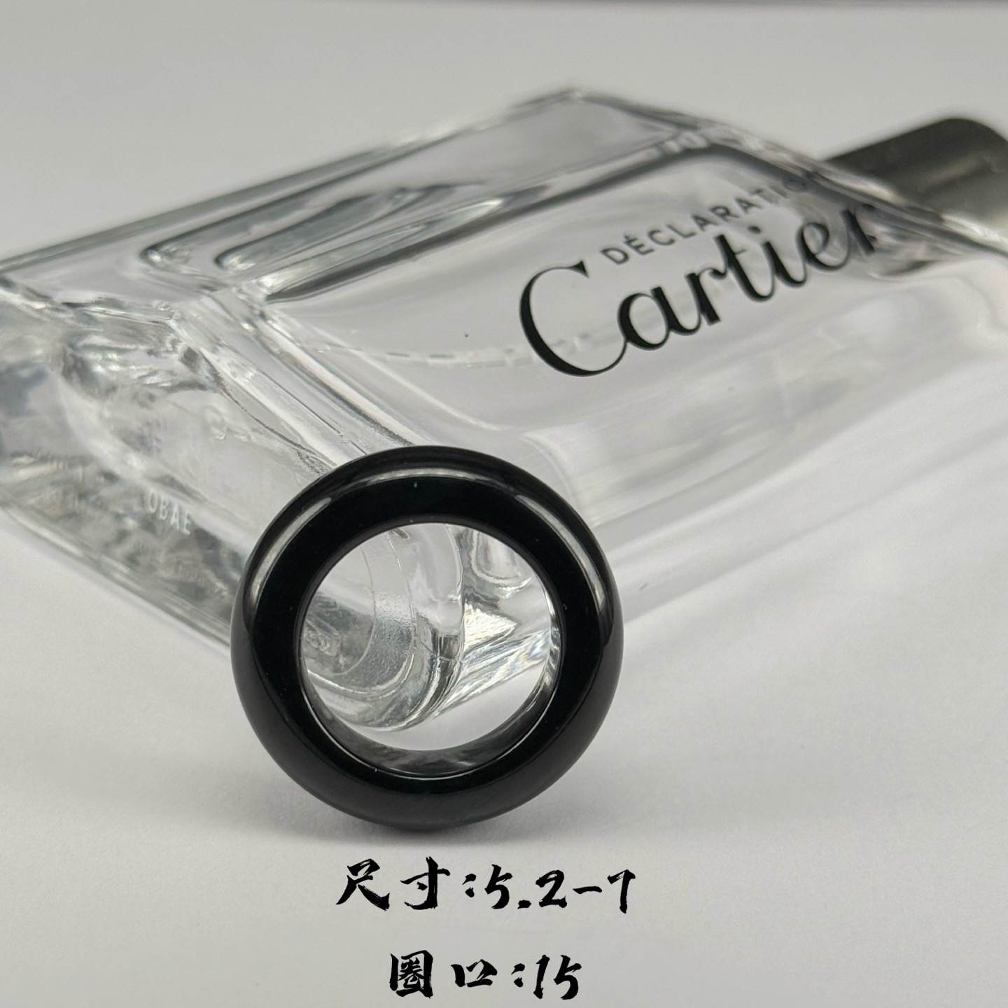 精品墨翠指环 种好色正 黑度极好 打灯通透 油性十足 尺寸5.2