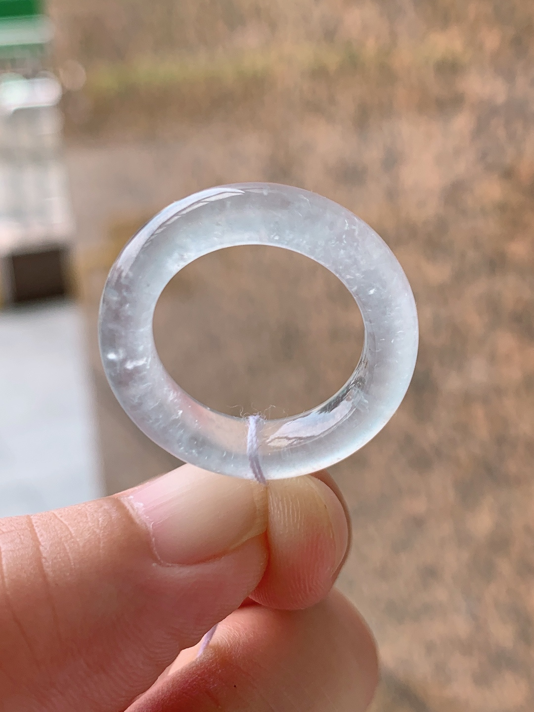 ️ 冰种指环戒圈，冰透起荧光满布棉絮，纯净通透简约素圈，可戴可挂多用款
