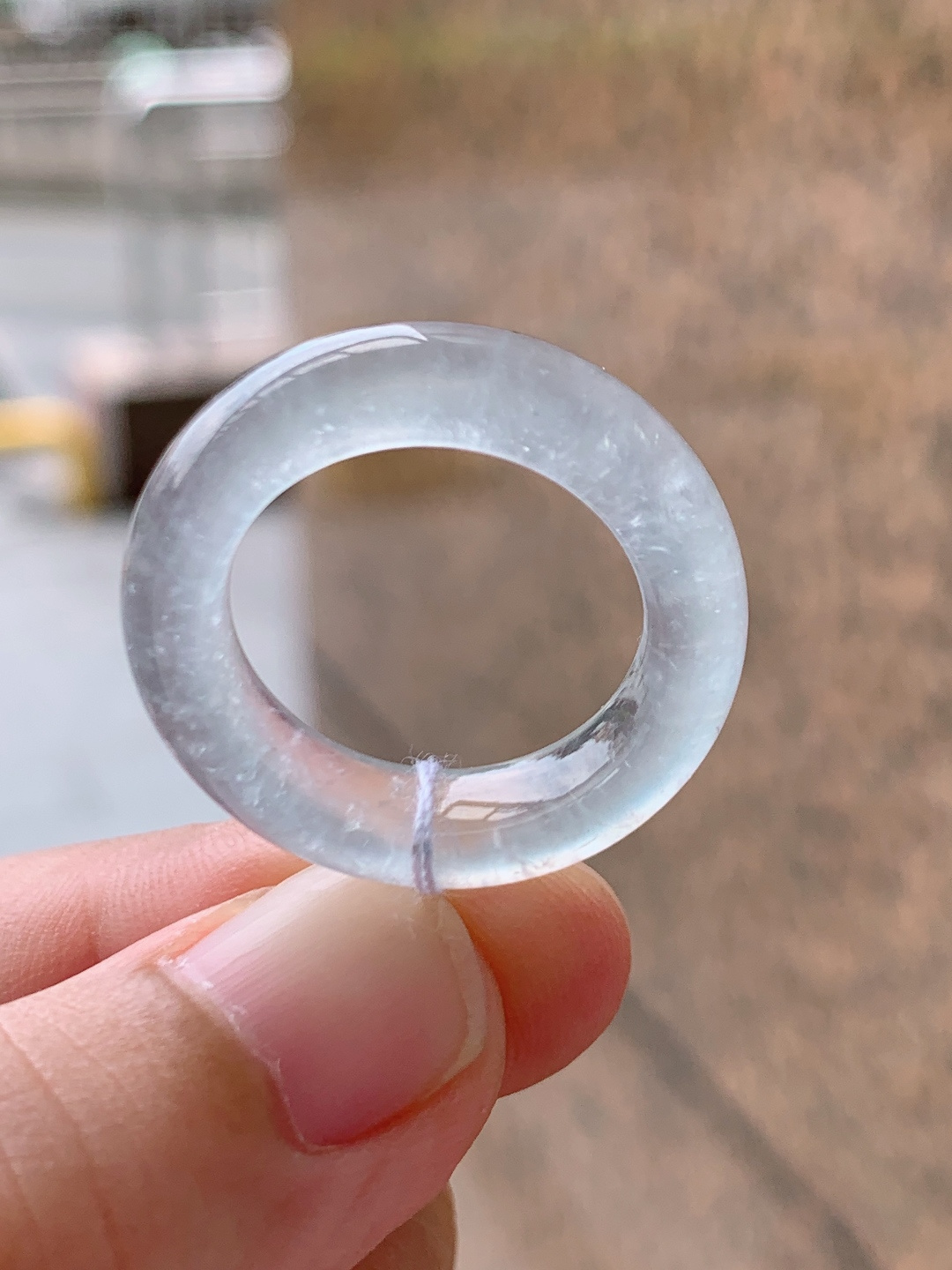 ️ 冰种指环戒圈，冰透起荧光满布棉絮，纯净通透简约素圈，可戴可挂多用款