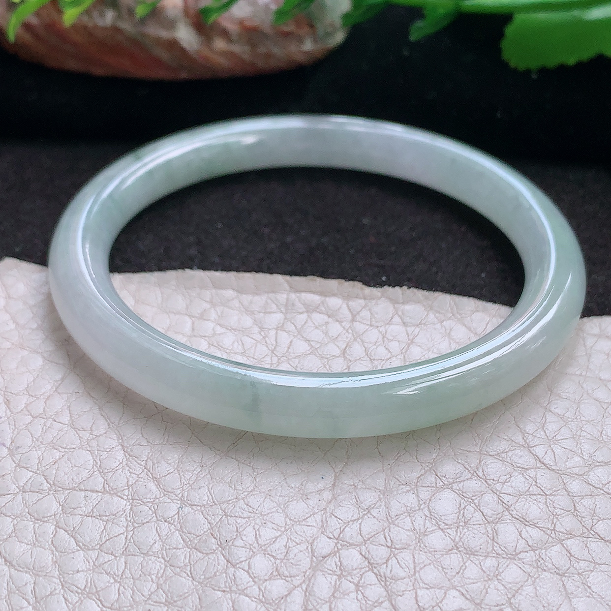 n实拍54.5*7*7.5美人镯 缅甸翡翠a货玉手镯冰飘花圆条珠宝玉手环