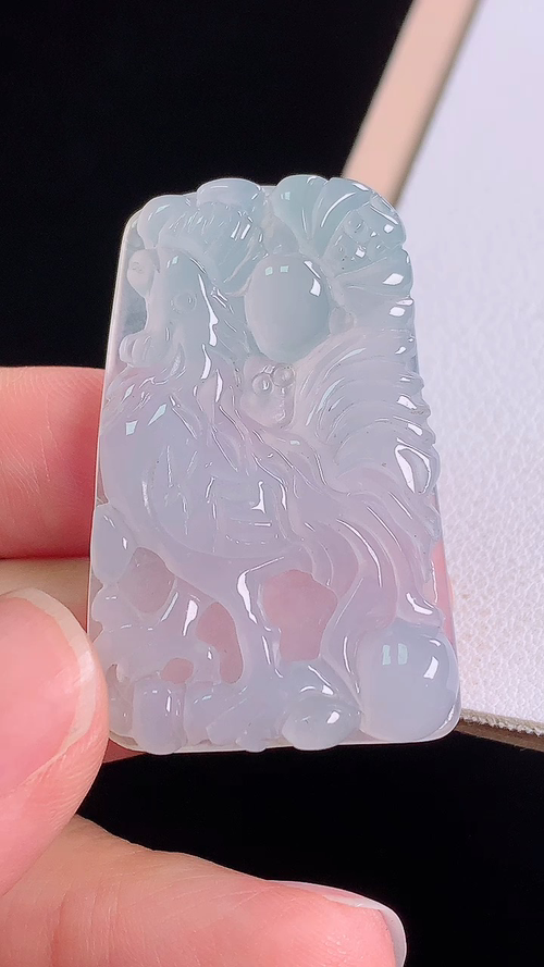 冰种生肖鸡，无裂，尺寸:37.7-24.3-5.6mm