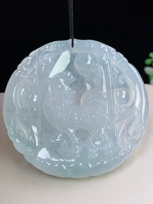 冰种生肖鸡牌，无裂，尺寸52-53-5.6mm，L06xma