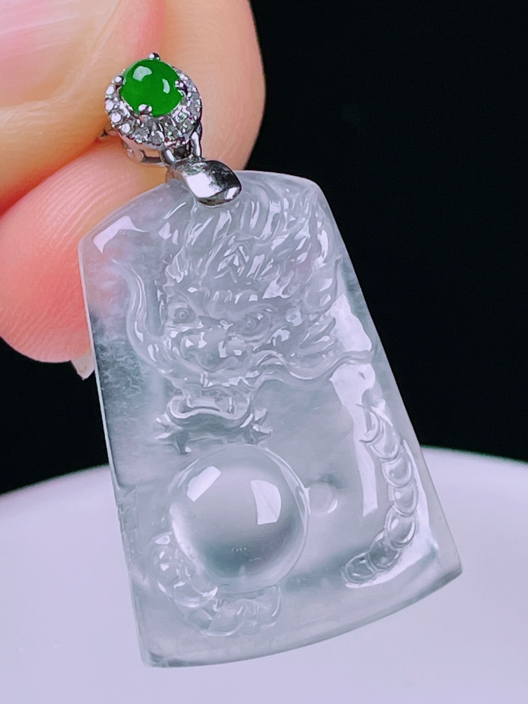 ️老种起光，细底通透，尺寸：33.8/19/6.4mm0607