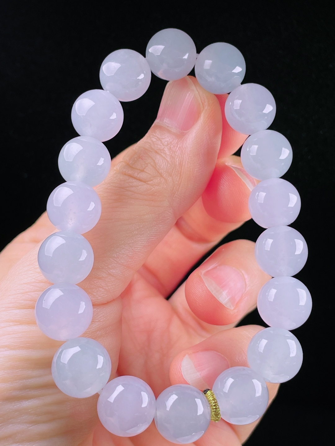 白冰手链，老种起光，细底通透，尺寸：11.3mm