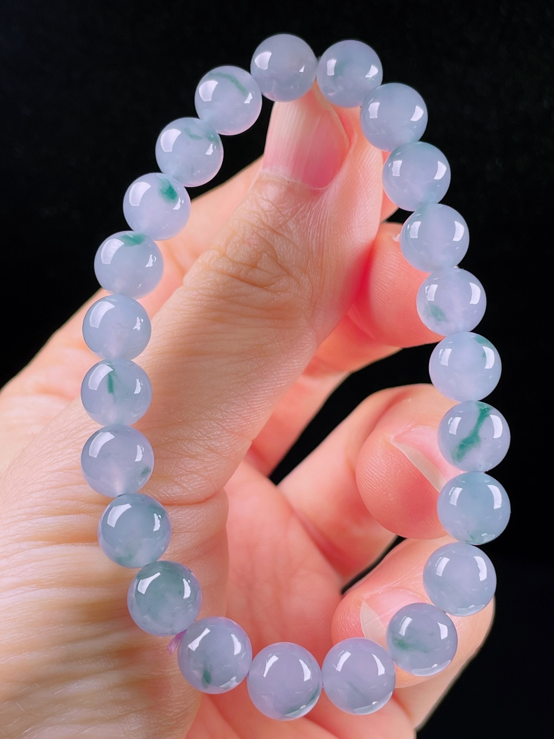 ️冰种手链，老种起光，细底通透，尺寸：8mm