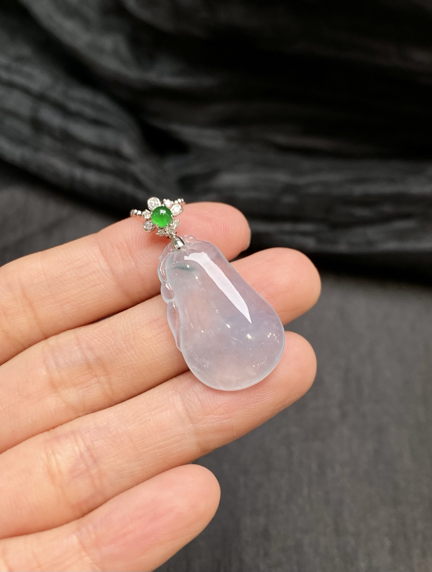 紫色福瓜吊坠·金 整·34.7-16.5-5.5mm 裸·27-16.5-5.5mm