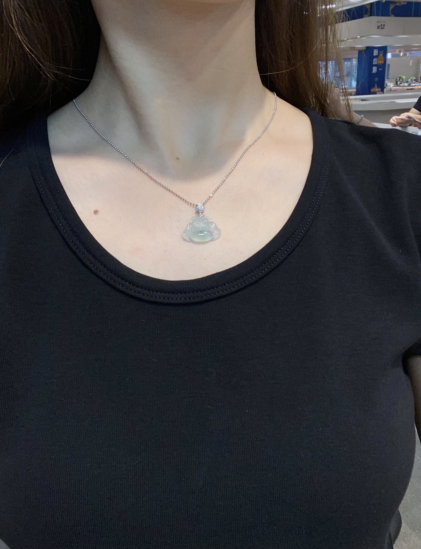 飘绿花佛公吊坠·金 整·21.9-21.3-4.4mm 裸·15.8-21.3-4.4mm