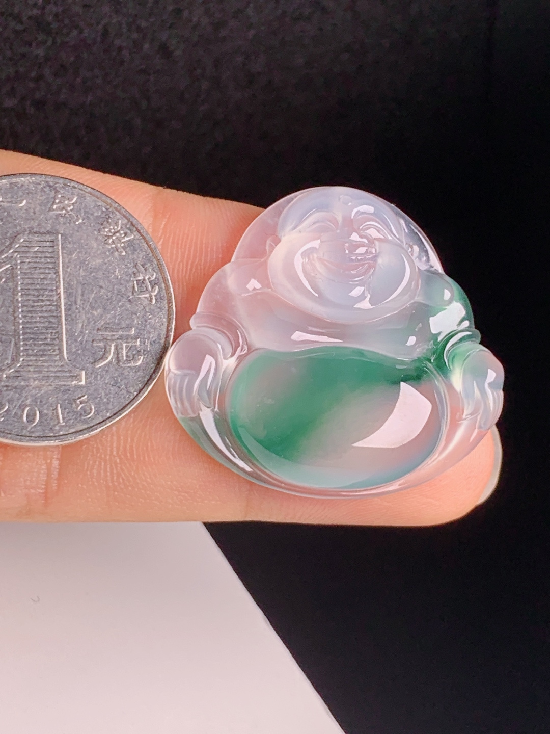 ️ 冰种飘绿佛公，翠色灵动胶感满满，肚型圆润福气满满，温润显贵 裸石29-31.1-6.3 3106