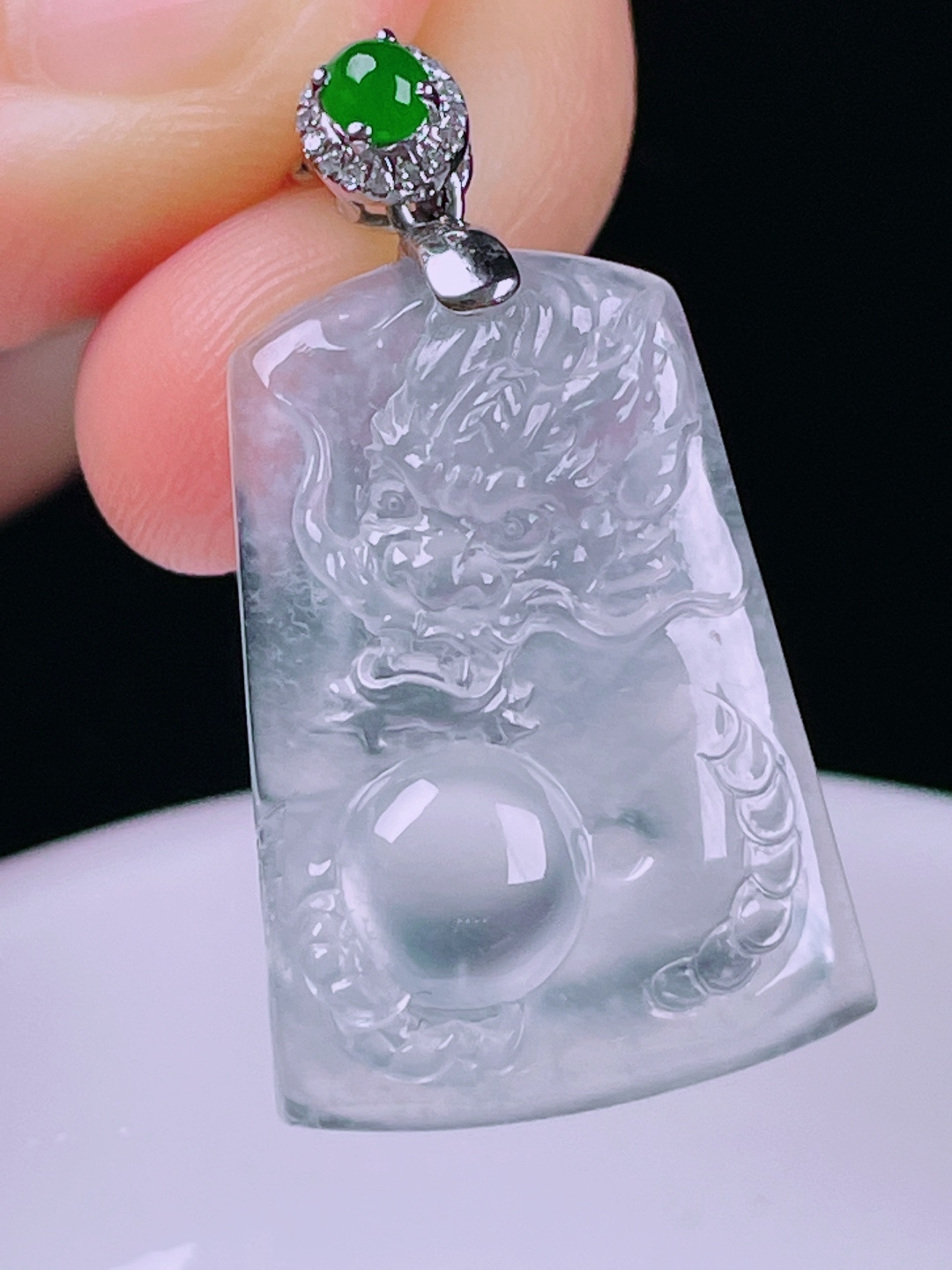 ️老种起光，细底通透，尺寸：33.8/19/6.4mm0607