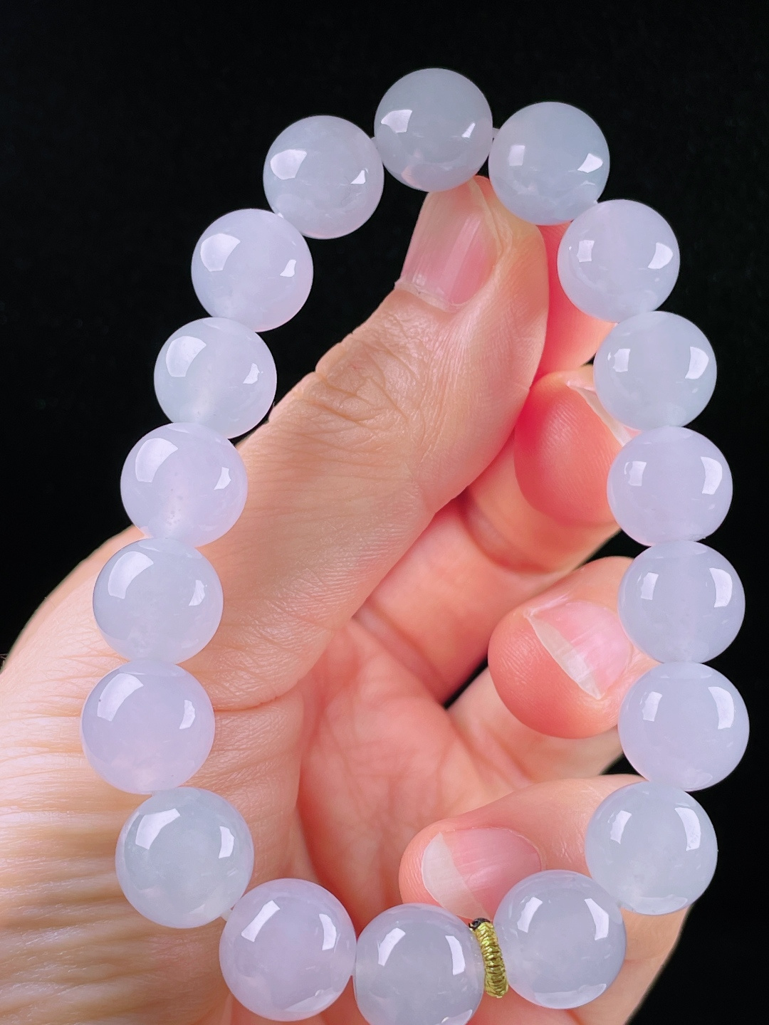 白冰手链，老种起光，细底通透，尺寸：11.3mm