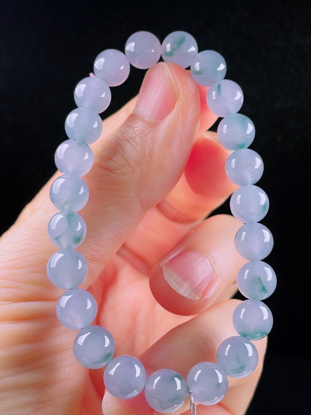️冰种手链，老种起光，细底通透，尺寸：8mm