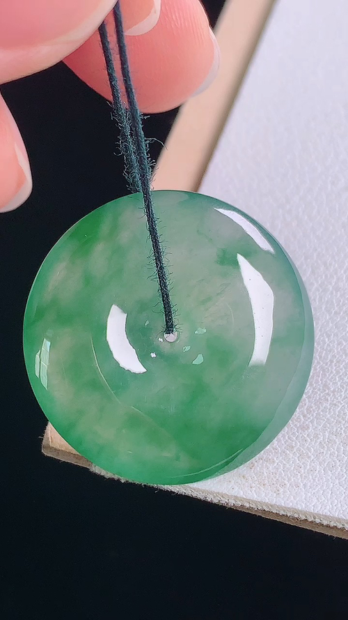 ️冰晴飘花平安扣，无裂，尺寸:26.3-5.4mm 6