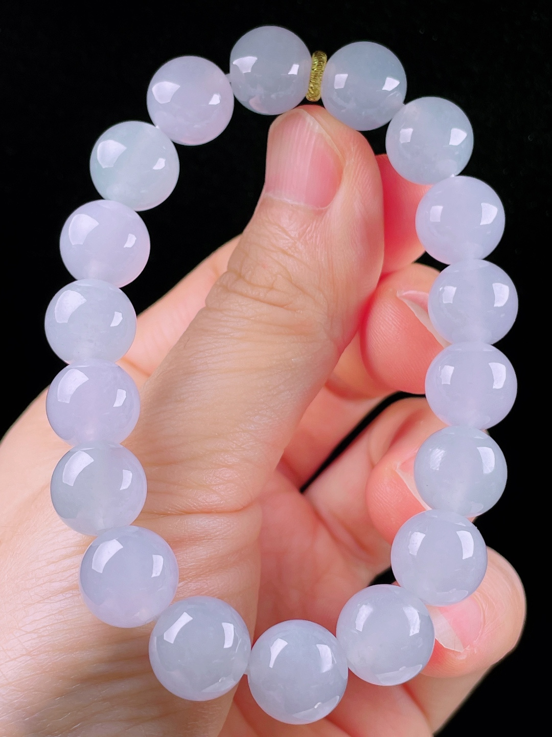 白冰手链，老种起光，细底通透，尺寸：11.3mm