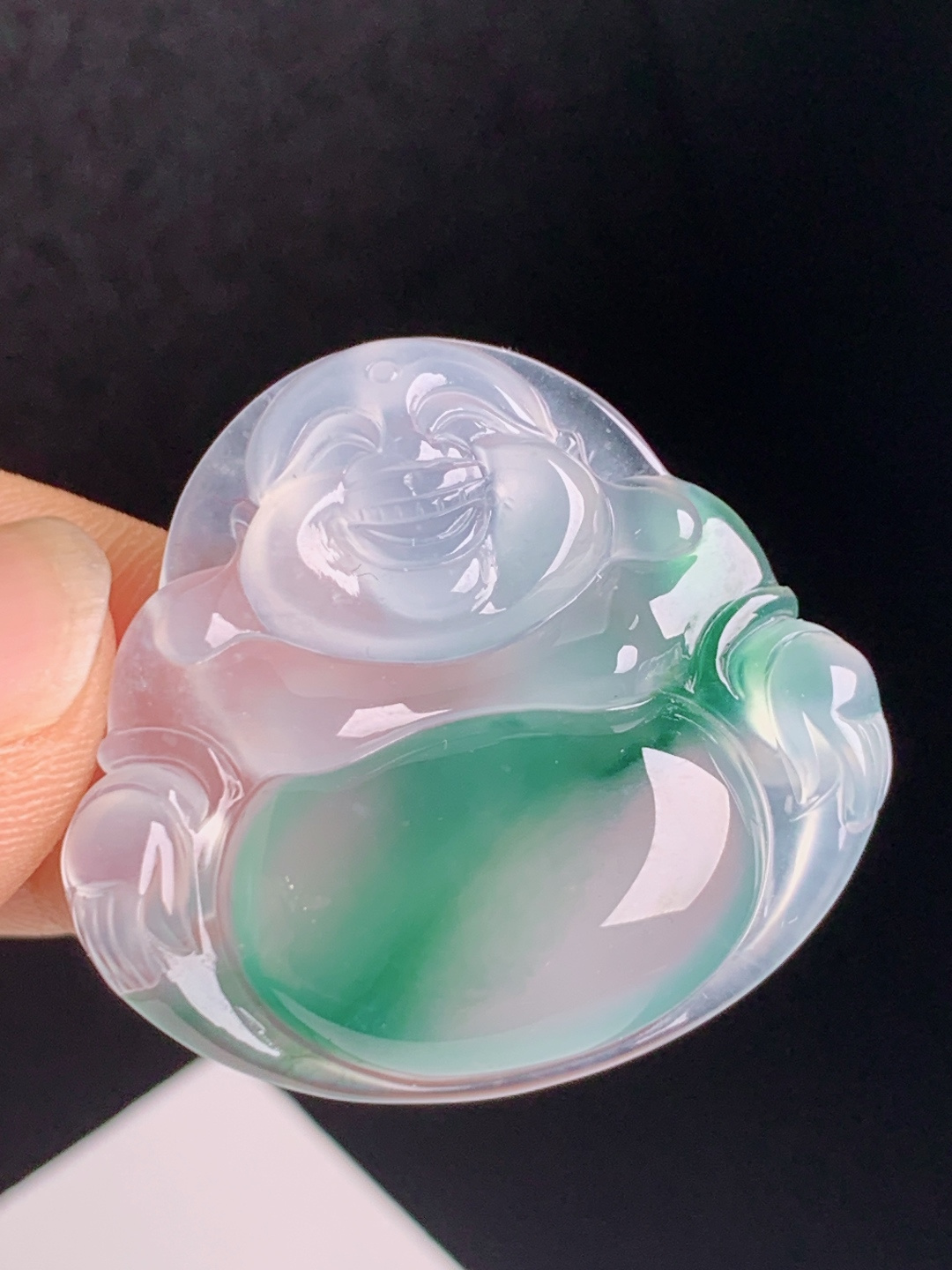 ️ 冰种飘绿佛公，翠色灵动胶感满满，肚型圆润福气满满，温润显贵 裸石29-31.1-6.3 310
