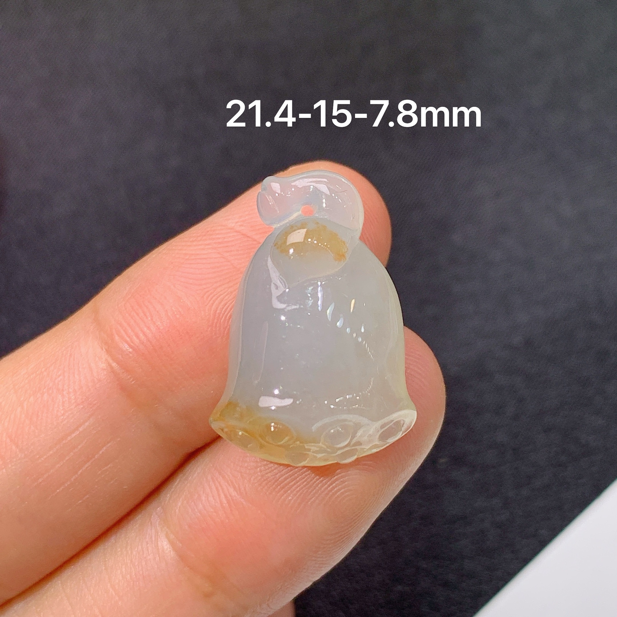 冰黄翡莲蓬，好运连连，冰润细腻，种水足，001整体尺寸21.4*15*7.8