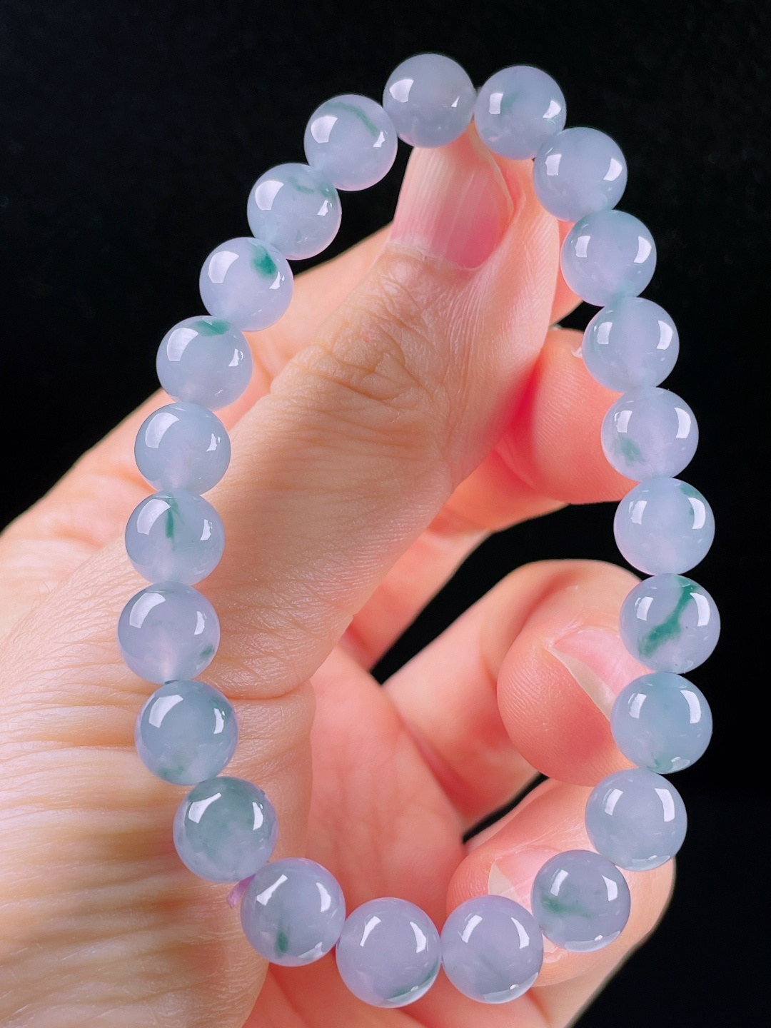 ️冰种手链，老种起光，细底通透，尺寸：8mm