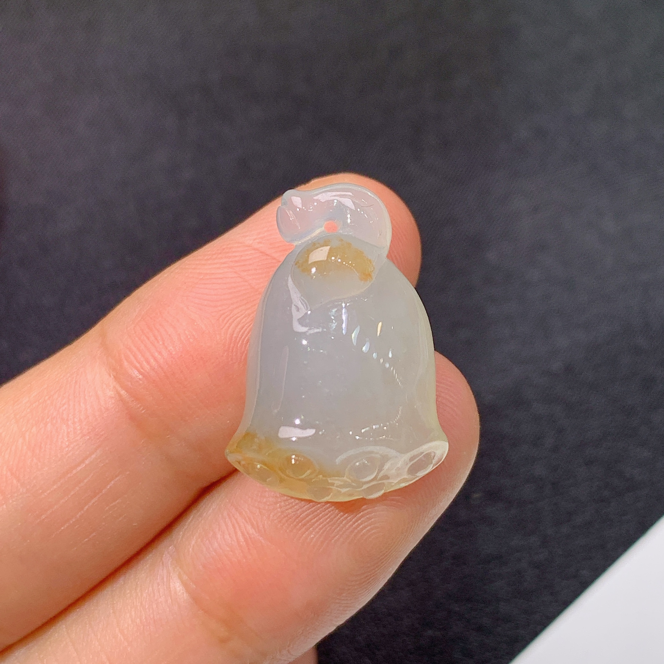 冰黄翡莲蓬，好运连连，冰润细腻，种水足，001整体尺寸21.4*15*7.8