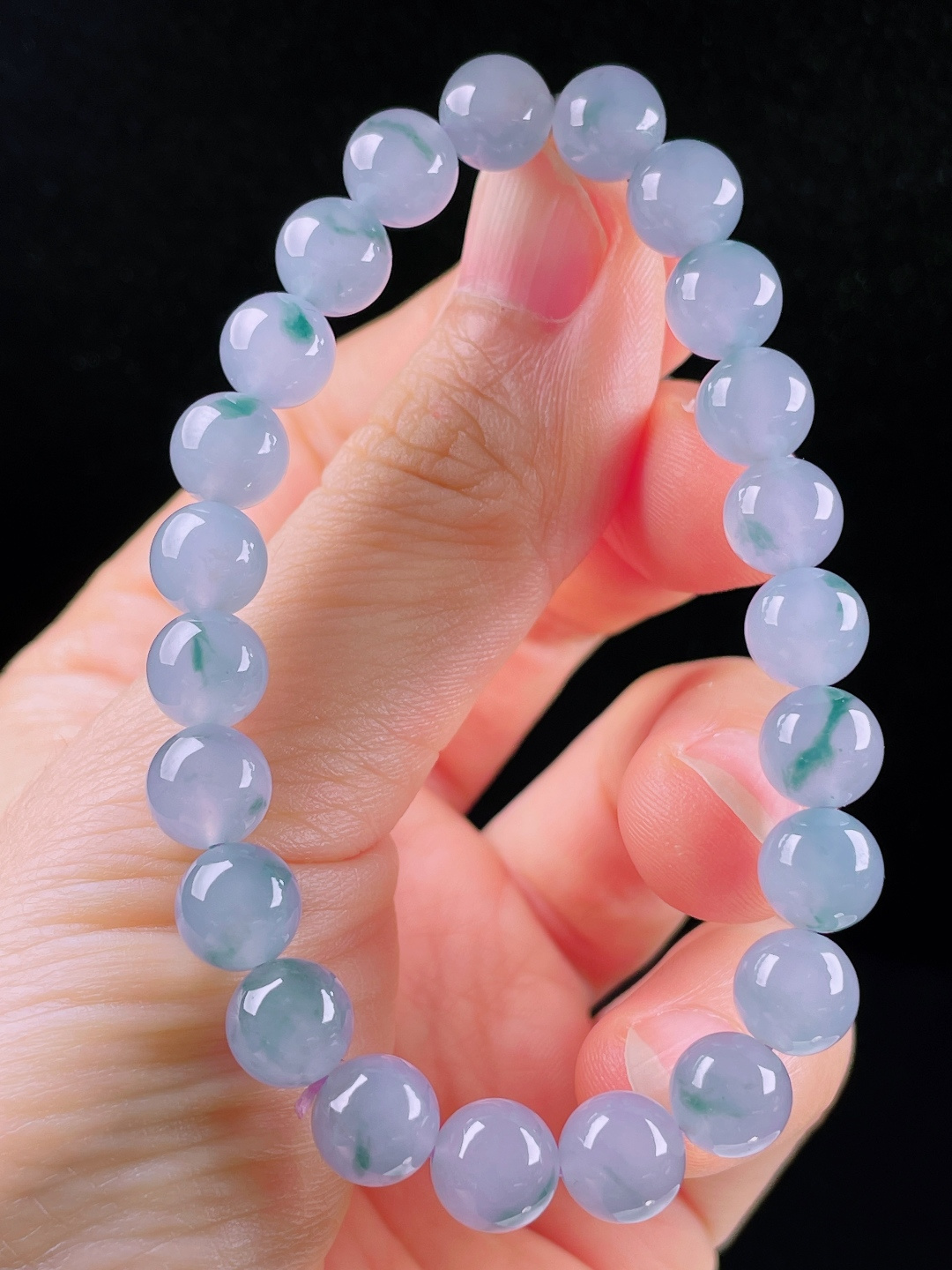 ️冰种手链，老种起光，细底通透，尺寸：8mm