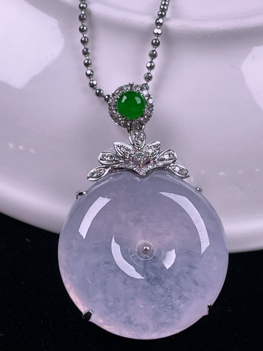 ️冰紫平安扣，老种起光，细底通透，尺寸：33/21.6/7.5mm0607