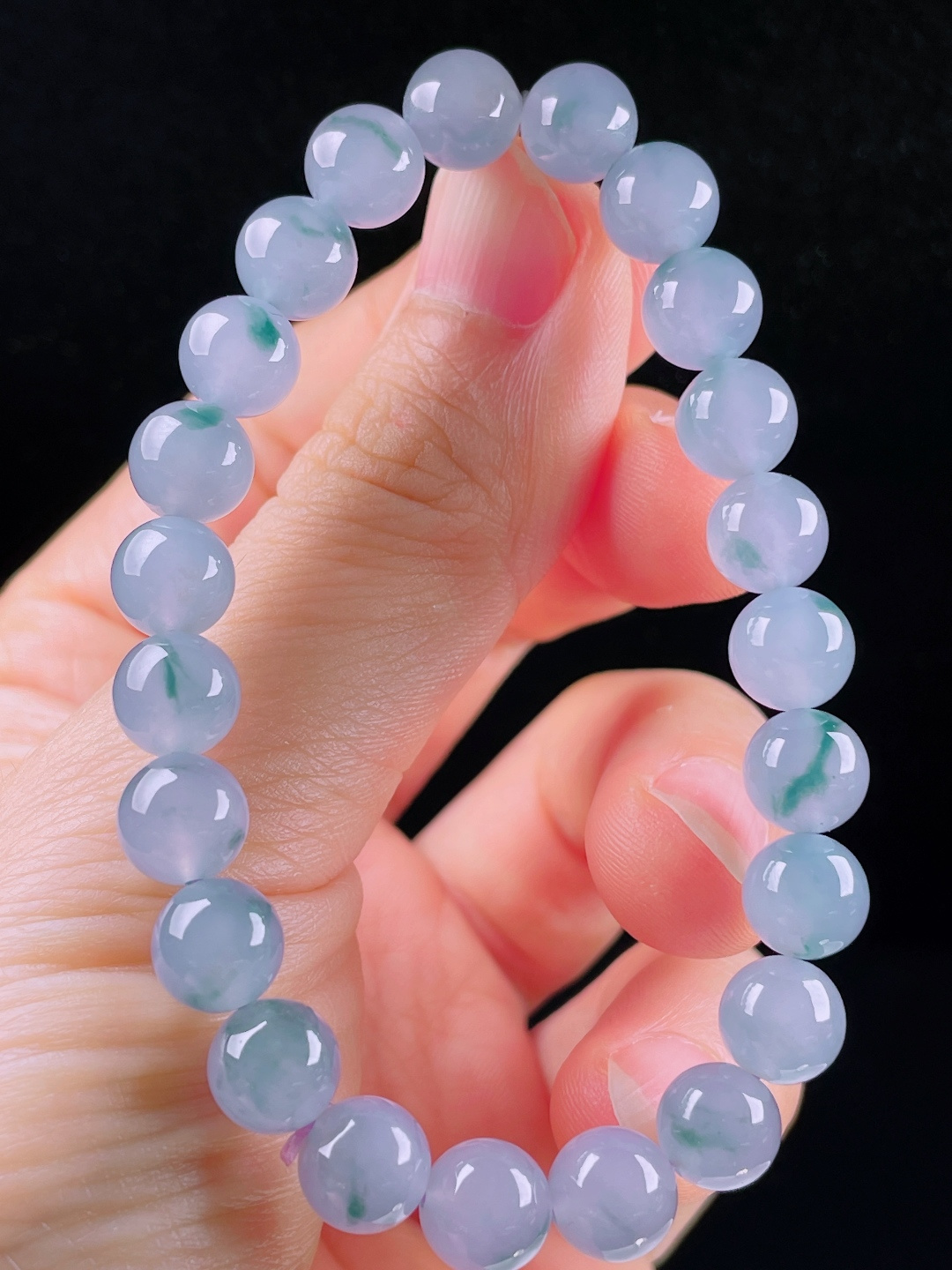 ️冰种手链，老种起光，细底通透，尺寸：8mm