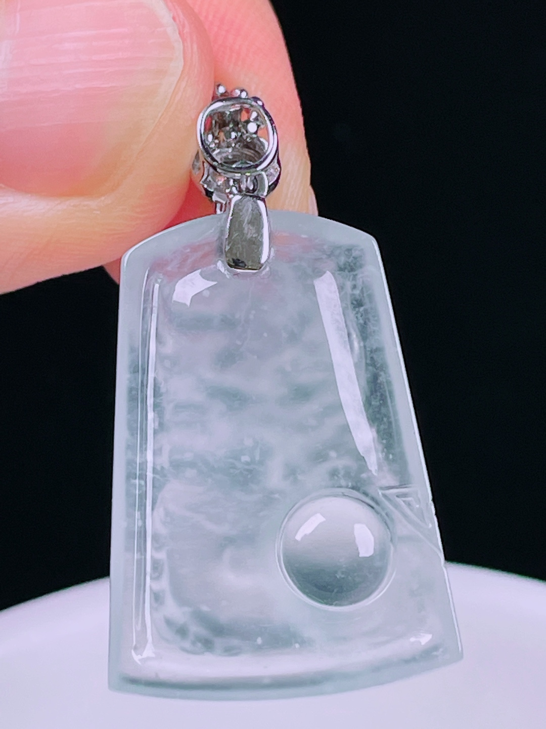 ️老种起光，细底通透，尺寸：33.8/19/6.4mm0607