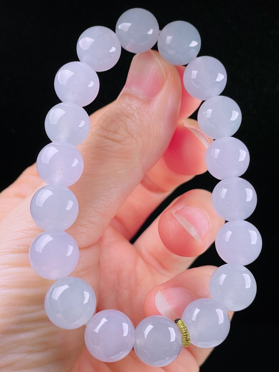 白冰手链，老种起光，细底通透，尺寸：11.3mm